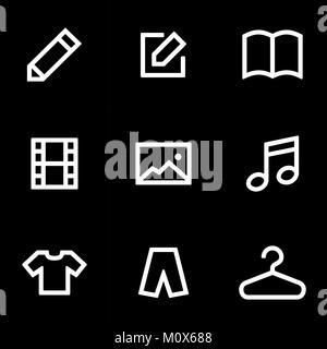 Set of icons for simple flat style ui design. Stock Vector