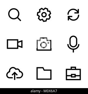 Set of icons for simple flat style ui design. Stock Vector