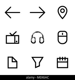 Set of icons for simple flat style ui design. Stock Vector