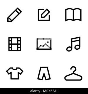 Set of icons for simple flat style ui design. Stock Vector