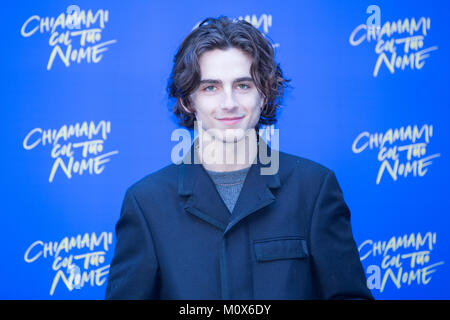 Roma, Italy. 24th Jan, 2018. American actor Timothée Chalamet Photocall in Rome of the movie 'Chiamami col tuo Nome' (original title: 'Call me by your Name') Credit: Matteo Nardone/Pacific Press/Alamy Live News Stock Photo