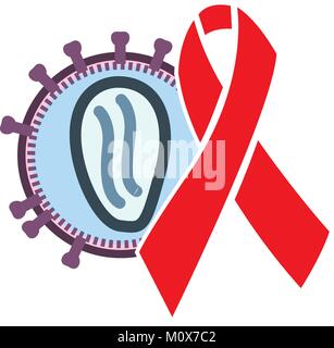 Human immunodeficiency virus (HIV) on white background illustration ...