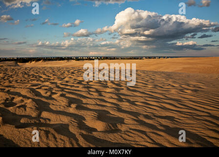 NC01424-00...NORTH CAROLINA - Wind patterns on the dunes at Jockey's Ridge State Park in the late afternoon on the Outer Banks at Nags Head. Stock Photo