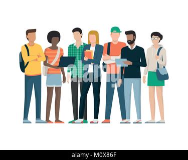 diverse college students clipart