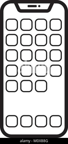 Modern smartphone linear vector illustration. Editable line Stock Vector