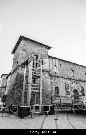 A country hit by the strong earthquake of magnitude 6.5 on 30 October 2016. Norcia, Umbria, in the province of Perugia Stock Photo