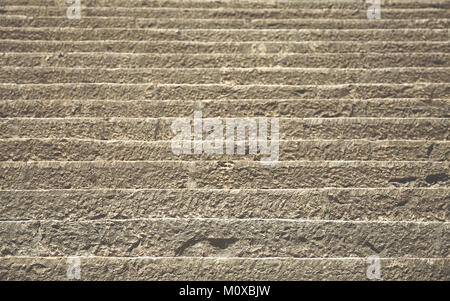 Old stone stairs background, selective focus on foreground, color toned picture. Stock Photo