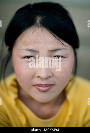 North Korean woman portrait, North Hamgyong Province, Jung Pyong Ri, North Korea Stock Photo