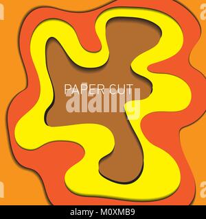 Abstract liquid paper cut background. Papercut layers with shadows backdrop. Template for your design. Carving or origami style. Vector illustration. Stock Vector