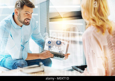 Positive director presenting new project Stock Photo