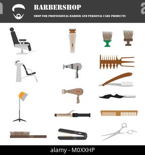 A set of icons for hairdressing or barbershop. Stock Vector