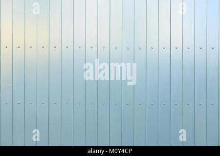 Wooden light blue background. Vertical blank boards with details. Close up, space for text, banner. Stock Photo