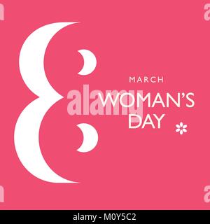 Greeting card for International Women's Day. Eight in a negative space, an unusual design, vector illustration. Stock Vector