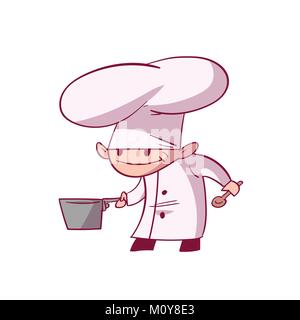 Colorful vector illustration of a cartoon chef Stock Vector
