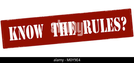 Rubber stamp with text know the rules inside, vector illustration Stock Photo