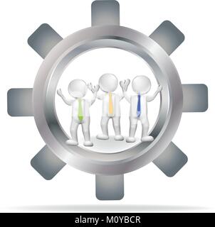 3D Business teamwork executives logo vector Stock Vector