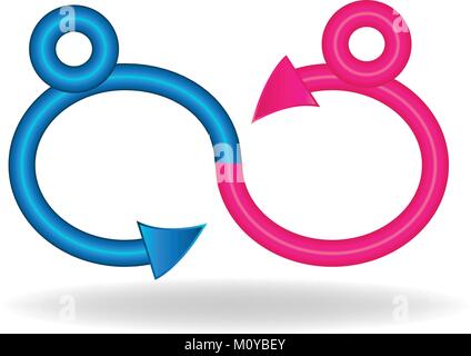 Couple marriage symbol logo Stock Vector