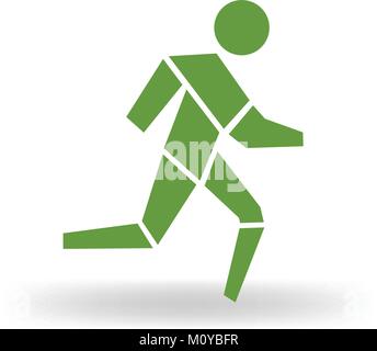 Running man figurative logo vector Stock Vector