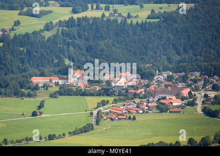 Aerial view of Rottenbuch, Weilheim-Schongau district, Bavaria, Germany Stock Photo