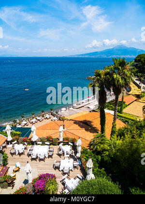 View from Castellammare de Stabia over the Gulf of Naples,behind the Vesuvius,Naples,Campania,Italy Stock Photo