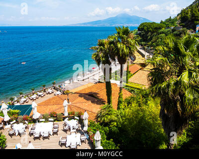 View from Castellammare de Stabia over the Gulf of Naples,behind the Vesuvius,Naples,Campania,Italy Stock Photo