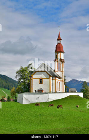 Parish church Obernberg zum Hl. St. Nikolaus,Obernberg,Tyrol,Austria Stock Photo