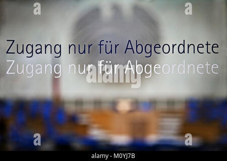 Writing Access only for Members of Parliament in the Plenary Chamber of the Bonn Bundestag,Bonn,Rhineland Stock Photo