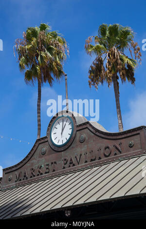 Roof clock, Market Pavilion, Santa Monica Stock Photo