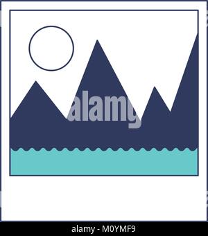 picture icon in blue color sections silhouette Stock Vector