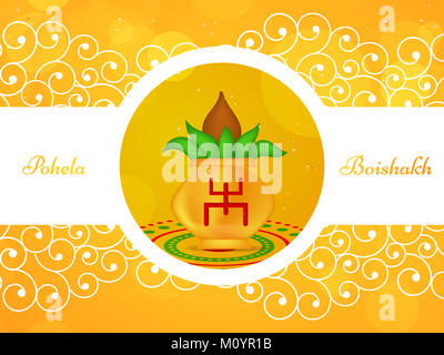 illustration of Indian Bengali New Year Background Stock Photo