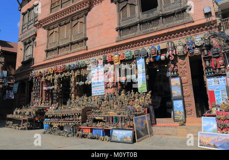 Souvenir shop at Swayambhunath Stupa temple Kathmandu Nepal. Stock Photo