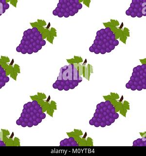 Seamless background, grapes on a white background. Stock Vector