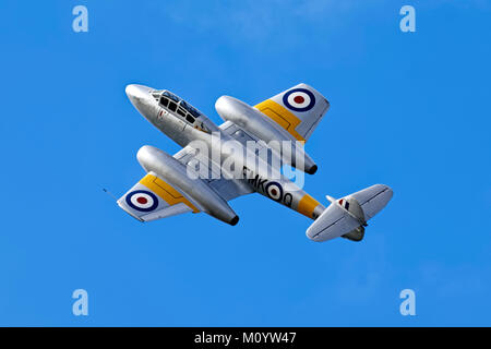 Ex Royal Air Force Gloster Meteor T7, WA591, FMK-Q (G-BWMF) at the 2013 Royal International Air Tattoo, RAF Fairford, Gloucestershire, UK Stock Photo