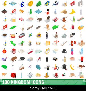 100 kingdom icons set, isometric 3d style Stock Vector Image & Art - Alamy