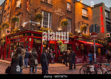 Temple Bar, Dublin, Ireland, Europe - early evening Stock Photo