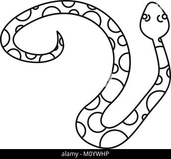 Spotted snake icon, outline style Stock Vector