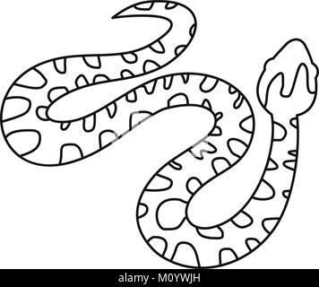 Spotted snake icon, outline style Stock Vector