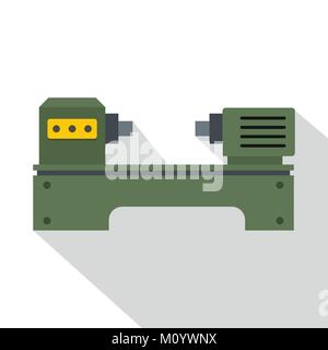 Lathe machine icon, flat style Stock Vector