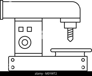 Drilling machine icon, outline style Stock Vector