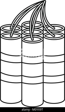 Dynamite sticks icon, outline style Stock Vector