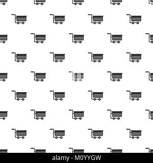 Shopping basket on wheels pattern vector Stock Vector