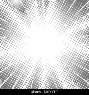 halftone radial speed lines for comic book Stock Vector