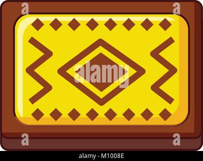 Yellow and brown Turkish carpet icon cartoon style Stock Vector