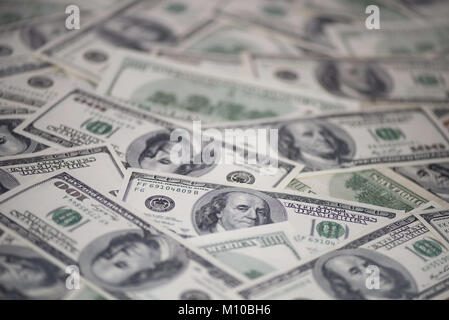 January 17, 2018 - 100 US Dollars banknotes  (Credit Image: © Andrey Nekrasov/ZUMA Wire/ZUMAPRESS.com) Stock Photo
