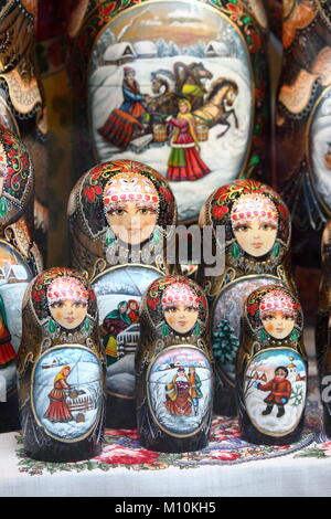 Colorful set of matrioskas, the typical doll of Russia Stock Photo