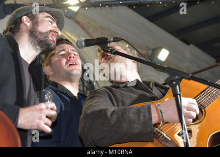 Hozier, Glen Hansard and the Corona's join the traditional Christmas Eve Busk in Dublin's Grafton Street area  Featuring: Danny O'Reilly, Glen Hansard Where: Dublin, Ireland When: 24 Dec 2017 Credit: Brightspark Photos/WENN.com Stock Photo