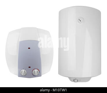 electric water heater, isolated on white background Stock Photo