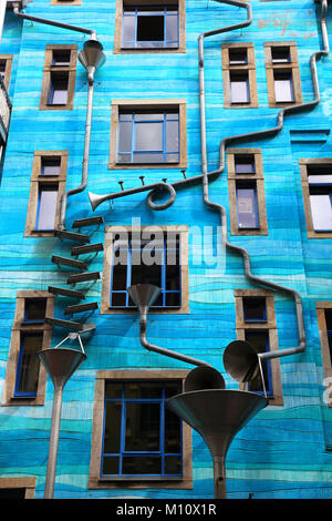 Creative architecture in the Kunsthofpassage, Hof der Elemente, court of the elements in der Kunsthofpassage, Aeußere Neustadt, outer new town, Antons Stock Photo