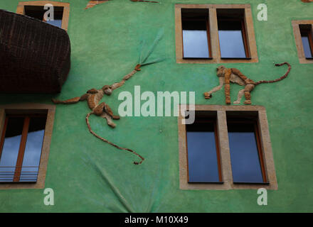 Creative architecture in the Kunsthofpassage, Hof der Tiere, court of the animals in der Kunsthofpassage, Aeußere Neustadt, outer new town, Antonstadt Stock Photo