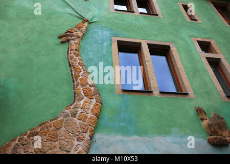 Creative architecture in the Kunsthofpassage, Hof der Tiere, court of the animals in der Kunsthofpassage, Aeußere Neustadt, outer new town, Antonstadt Stock Photo